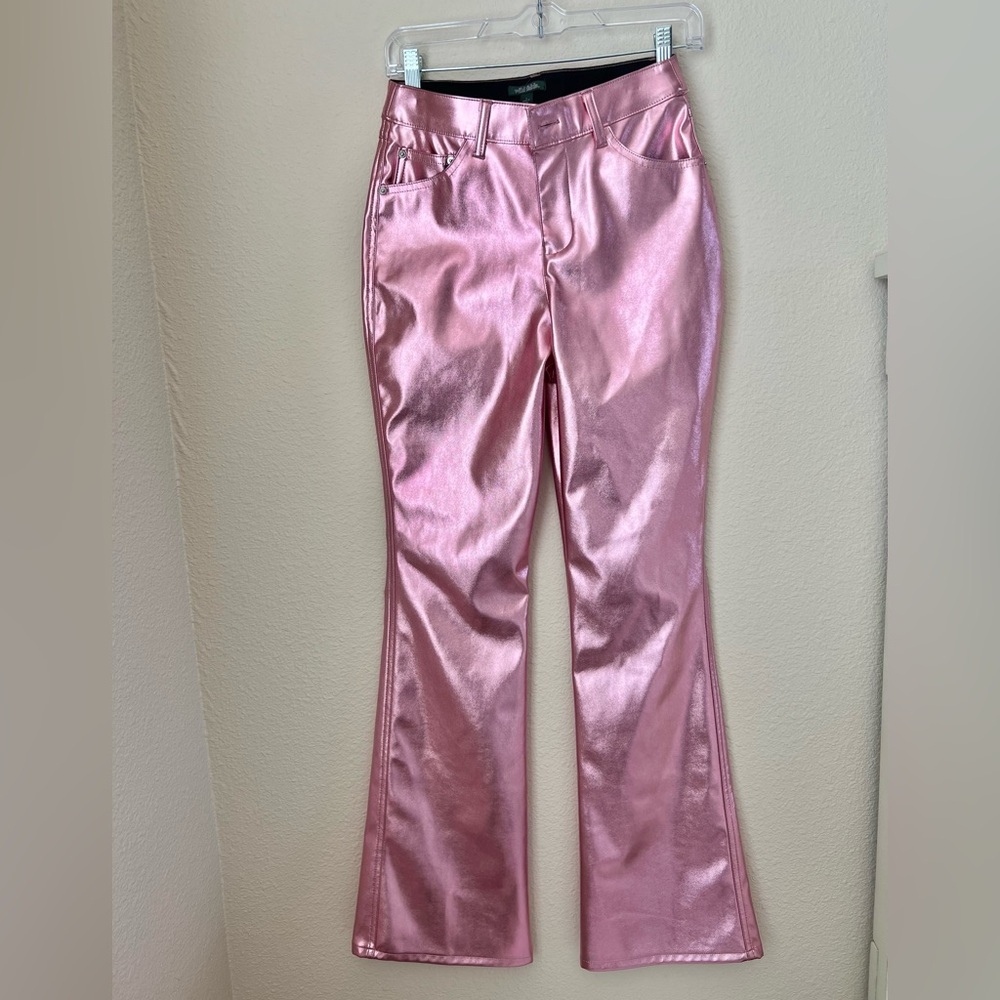 Pink pleather pants